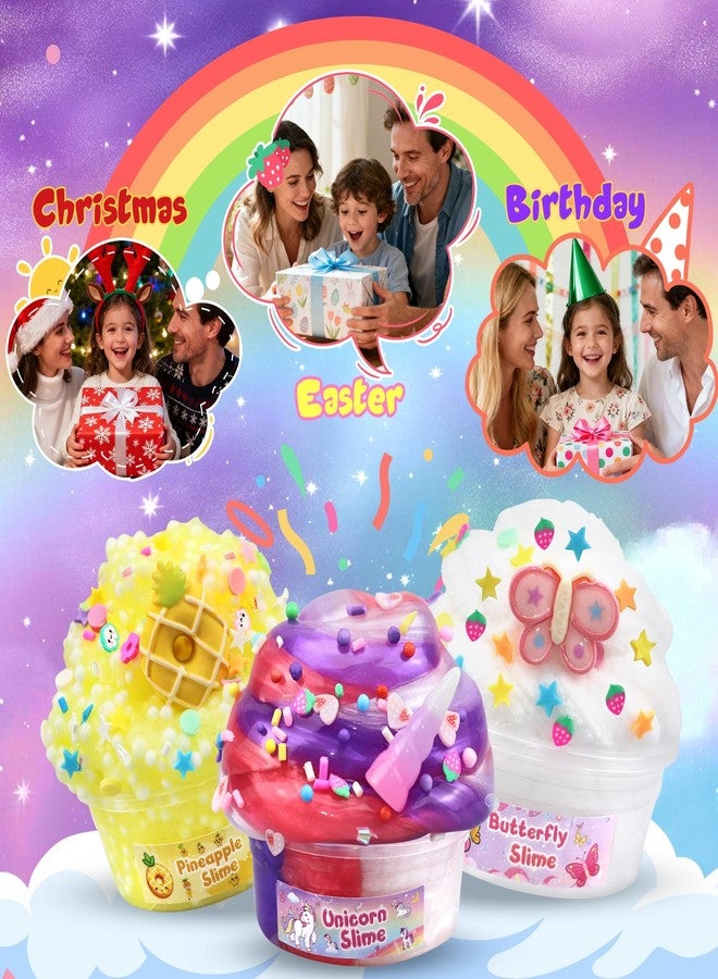 LAWOHO 15 Pack Slime Kit Valentine Gift, DIY Crunchy Slime Set with Various Charms and Add-ins, Perfect Kids Butter Slime Party Favors & Stress Relief Toys for Valentine Party Favors - Image 5